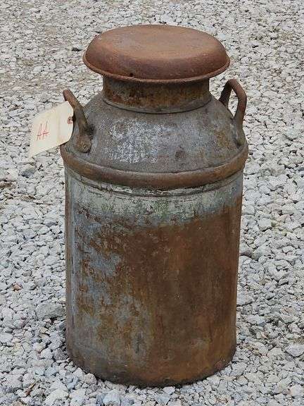 (AA) Antique E M P Co CHGO Milk Pale/Can, 24" Tall