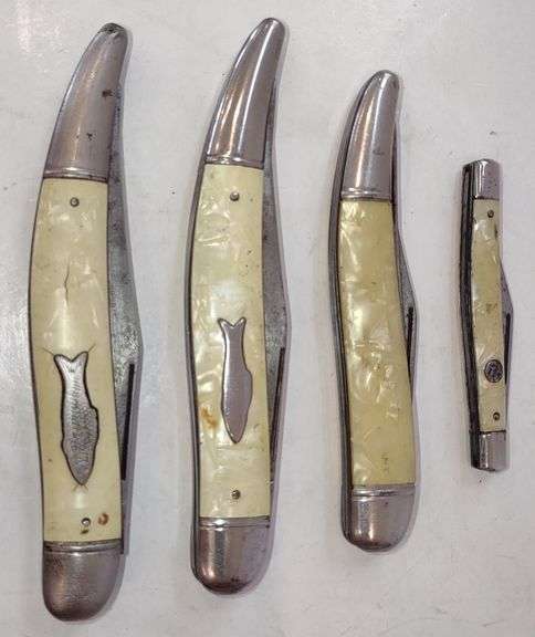 (CC) Imperial Fish Scale Plastic Handle Double Blade Folding Knives