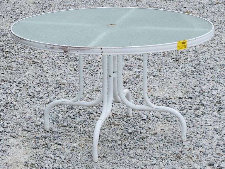 (AB) 48" Tempered Glass Patio Table