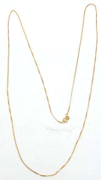 (MC) 14K Yellow Gold Box 30" Chain Necklace