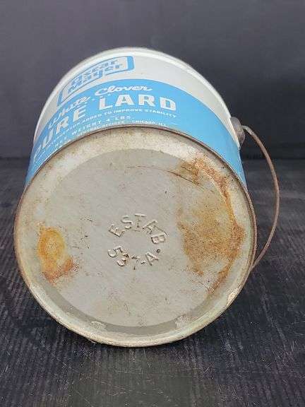 Vintage Metal Oscar Meyer 100% Leaf Lard, Armour's Star Pure Lard, Oscar Meyer White Clover Pure Lar