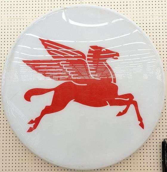 4ft Mobil Service Station Lighted Pegasus Adv Sign