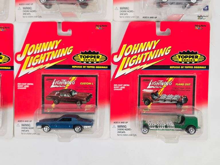 (6) Johnny Lightning Topper Series Die-Cast Cars In Blister Packages