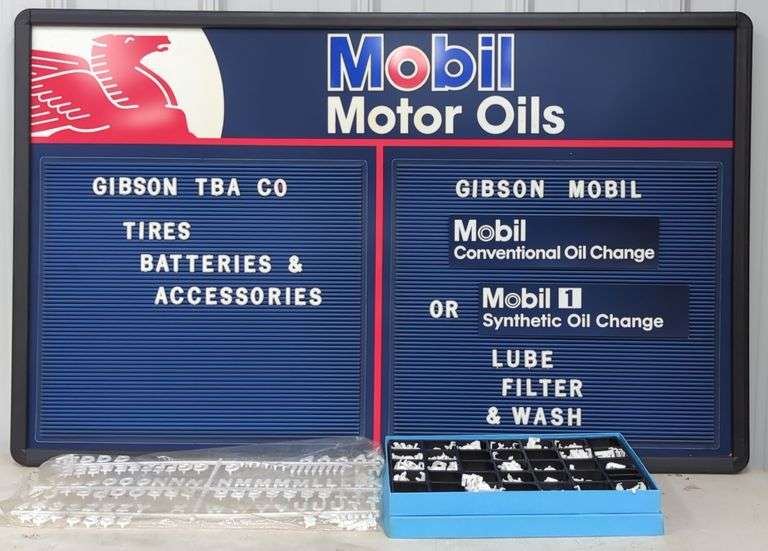 Mobil Motor Oils Letter Board