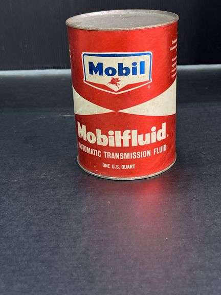 Quart Mobil Motor Oil And Transmission Fluid Cans With Oil Can Pour Spout.