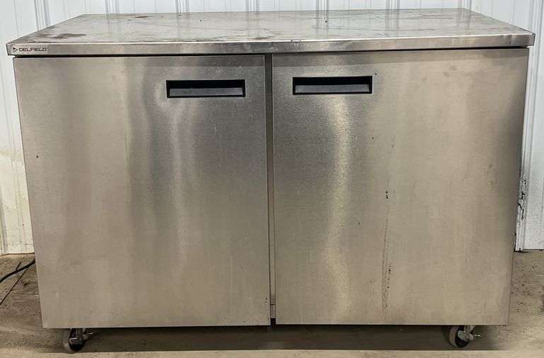 (E) Delfield 2 Door Under Counter Refrigerator.
