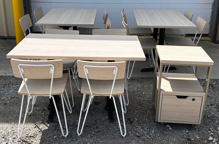(D) Commercial Wood Veneer Dining Sets