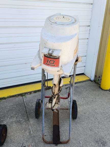 (G) Johnson 10 Sea Horse Out Board Boat Motor, (3) Trolling Motors And More