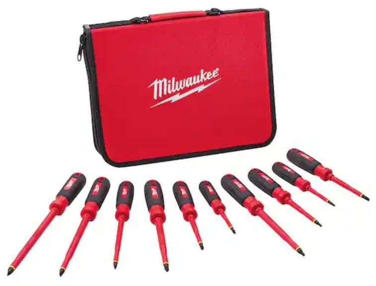(CC) Milwaukee 10 PC 1000V Insulated Screwdriver Set w/ EVA Foam Case