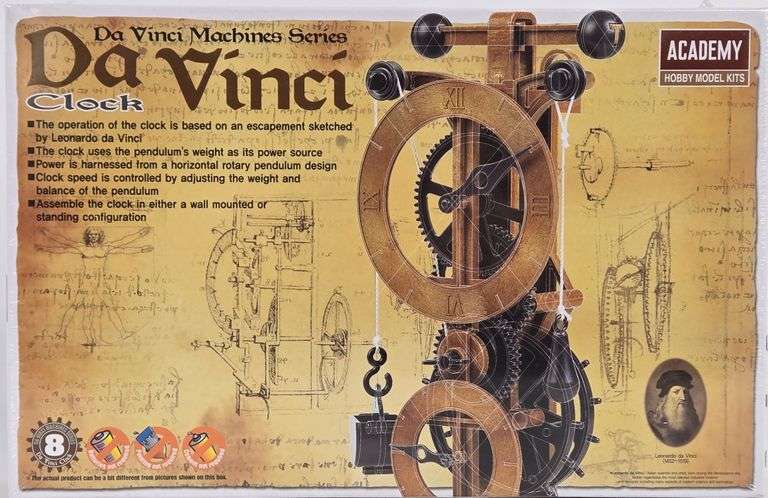 Academy Da Vinci Machine Series Clock Hobby Model Kit - Sealed