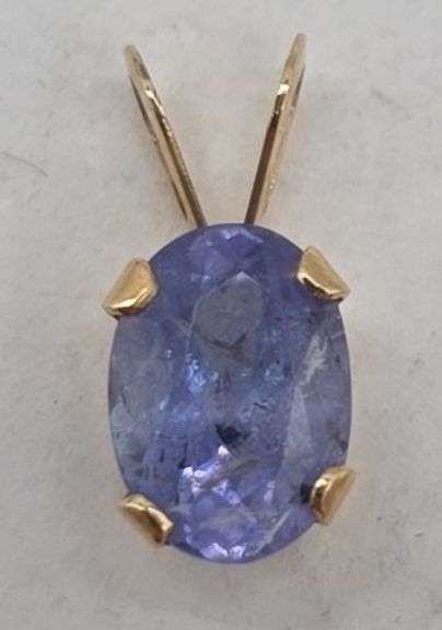 (F) 14K Yellow Gold Tourmaline Pendant.