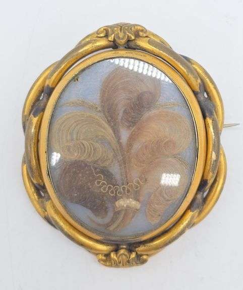 (F) Vintage Victorian Hair Memorial Brooch
