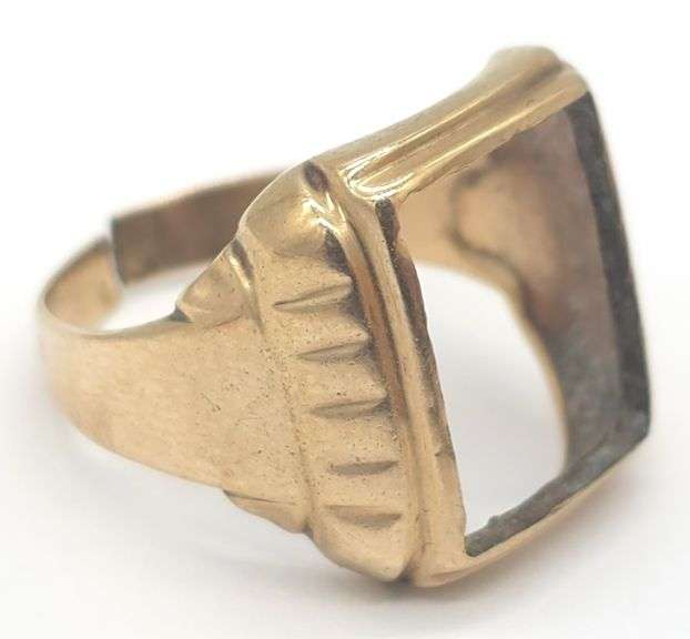 (JT) 10k Yellow Gold Ring Setting, Cut.