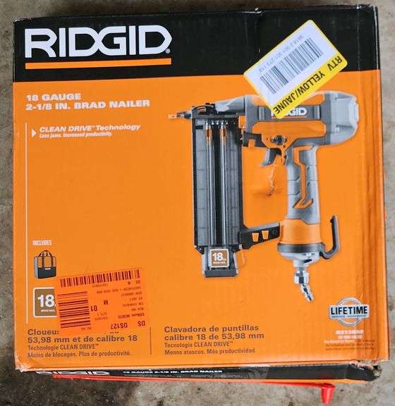 (CC) Ridgid 18 Gauge 2 1/8" Brad Nailer. Pt#R213BNF.