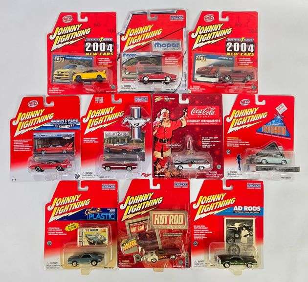 (10) Johnny Lightning Die-Cast Cars In Blister Packages