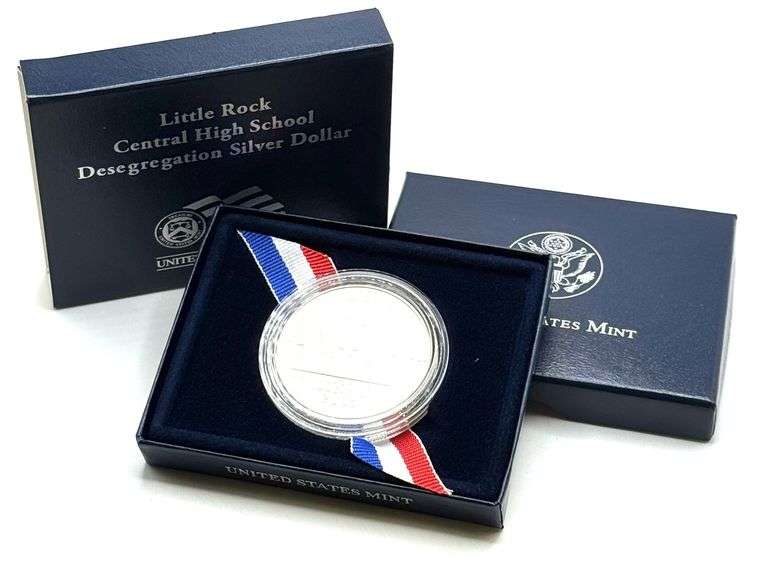 Uncirculated 2007 Little Rock Central High School Desegregation Silver Dollar