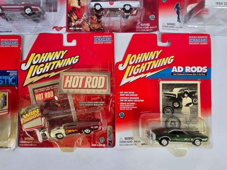 (10) Johnny Lightning Die-Cast Cars In Blister Packages