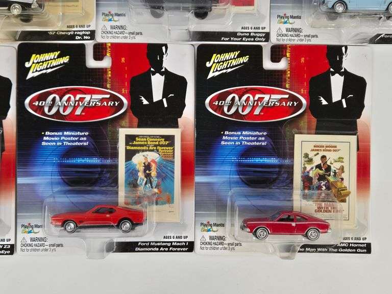 (10) Johnny Lightning James Bond 007 Die-Cast Cars In Blister Packages