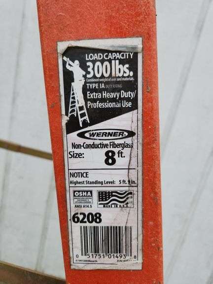 (K) Werner Fiber Glass And Aluminum 8' Folding Ladder