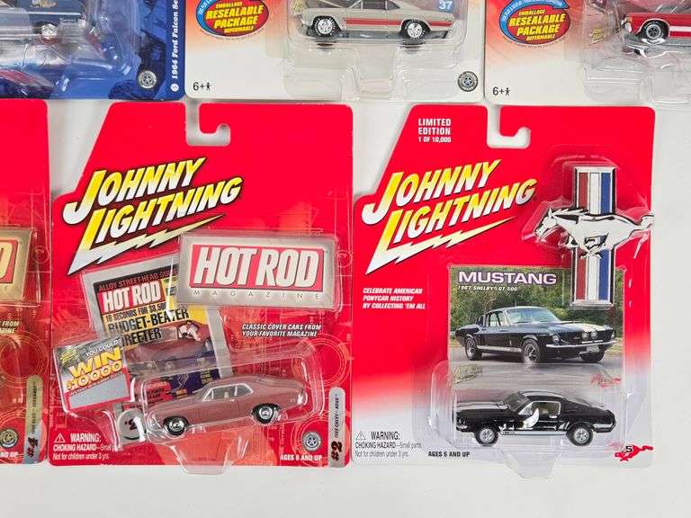 (10) Johnny Lightning Die-Cast Cars In Blister Packages