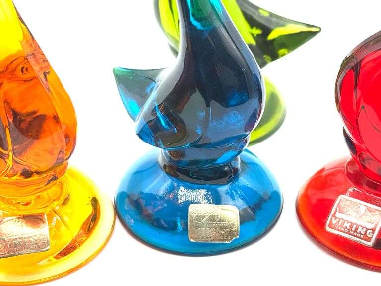 (5) MCM Viking Glass Epic Ducks