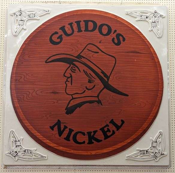 Vintage Guido’s Nickel Bar Sign / Colfax Ave. Colorado 69x69