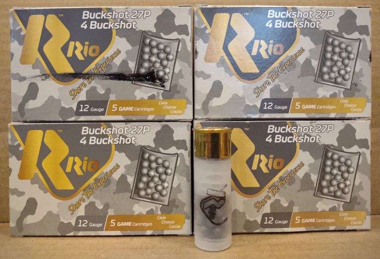 (M) 20 Rds 12 Gauge Buckshot Rio 27P 4 Buckshot Ammo