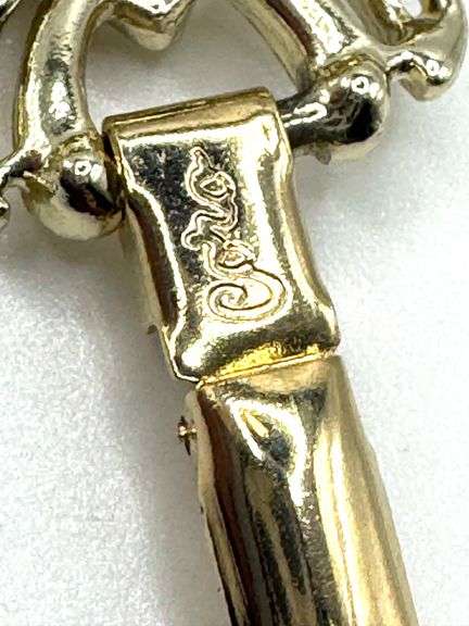 (2) Vtg Toshiba Turbine Blade Silver GF Tie Clips