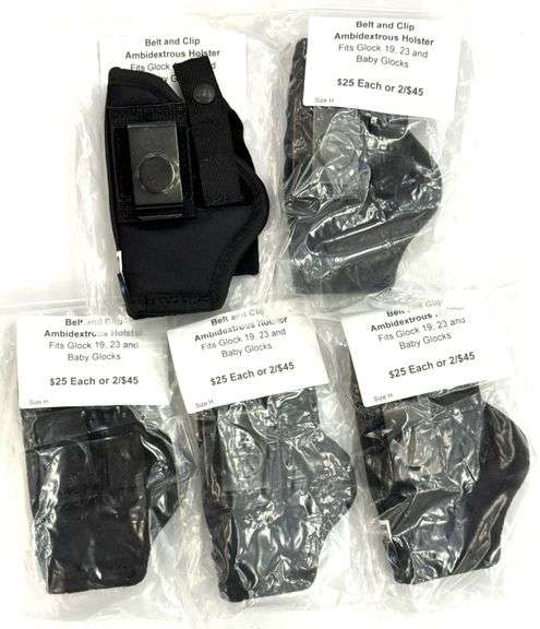 (5) ACE Case Ambidextrous Holsters Fits Glock 19, 23 and Baby Glocks