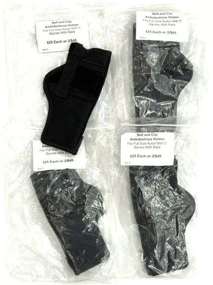(4) ACE Case Ambidextrous Holsters, Fits Full Size Autos with 5in Barrels with Rails