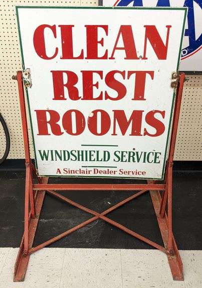 Vintage DSP Sinclair Clean Rest Rooms Curb Sign