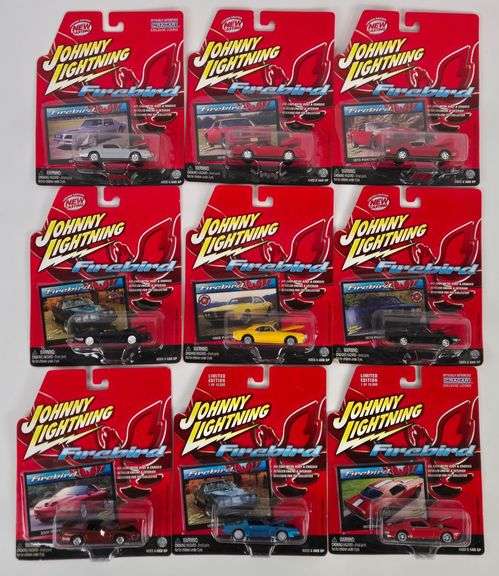 (9) Johnny Lightning Pontiac Firebird Die-Cast Cars In Blister Packages