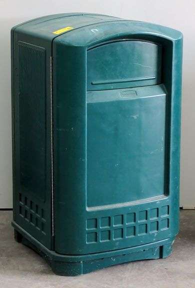 (F) Rubbermaid Double Sided Enclosed Garbage Can