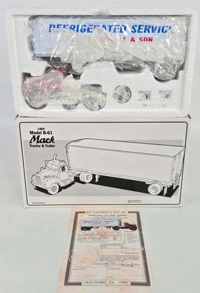 1/34 Scale 1st Gear 1960 Model B-61 Mack Tractor & Trailer
