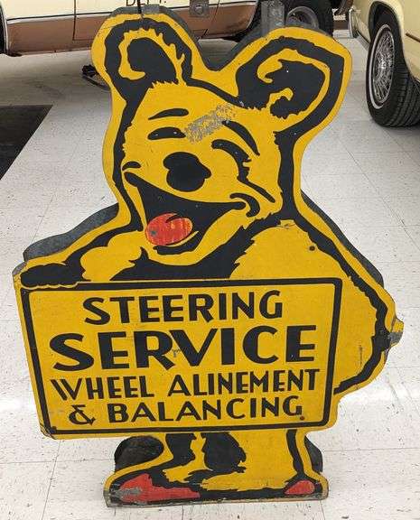 Vintage DST Bear Wheel Alignment Service Sign