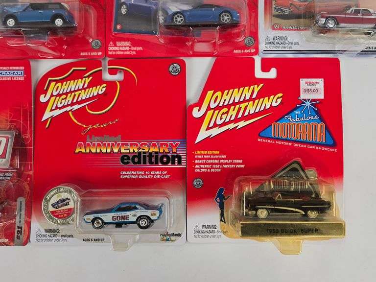(10) Johnny Lightning Die-Cast Cars In Blister Packages