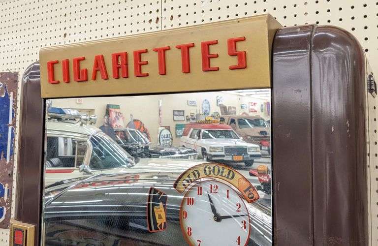 1950s Rowe Cigarette Machine w/ Old Gold Girl Clock