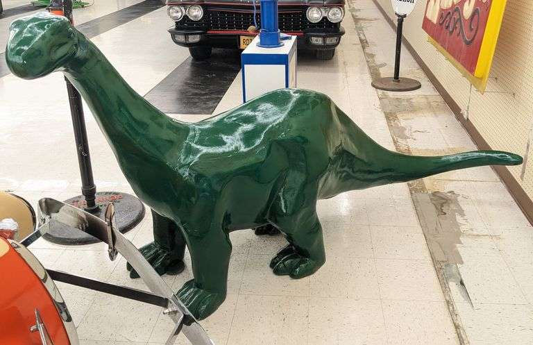 8ft Cast Metal Sinclair Gas Station Dino Statue