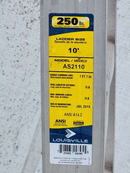 (K) Louisville Aluminum 10' Folding Ladder
