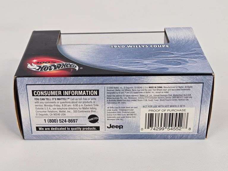 Hot Wheels 1940 Willys Coupe Limited Edition Die-Cast Car w/ Display Case
