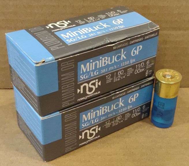 (M) 15 Rds 12 Gauge Nobel Shortshell MiniBuck Ammo In Boxes