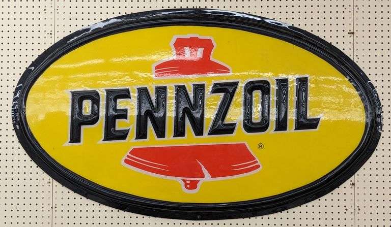 Pennzoil Embossed Plastic Advertising Sign - Kraft Auction Service, LLC