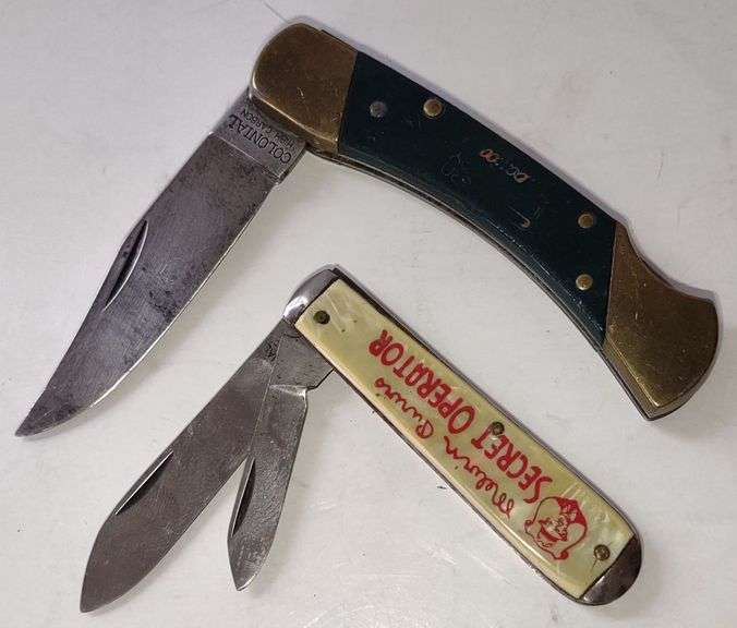 (CC) Colonial Lock Back High Carbon Folding Knife & Colonial Double Blade Melvin Purvis Pocket Knife