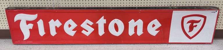 6ft DST Firestone Tires Embossed Sign