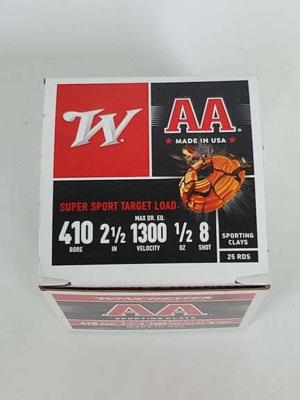 (K) 250 Rounds Winchester AA 410 Bore 2 1/2" Shotgun Shells