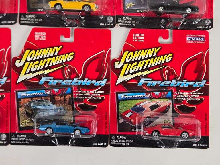 (9) Johnny Lightning Pontiac Firebird Die-Cast Cars In Blister Packages