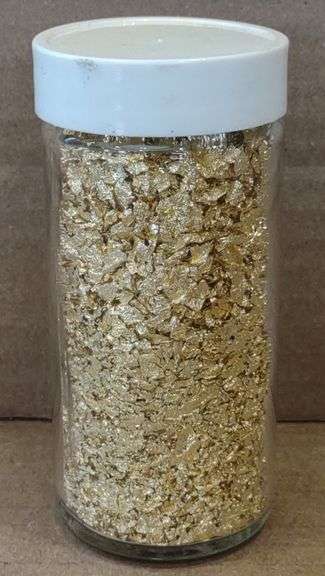 (M) Glass Bottle Of Gold Flakes