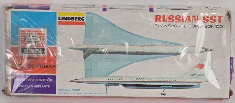 1/230 Scale Lindberg Russian SST Jetliner Airplane Model Kit
