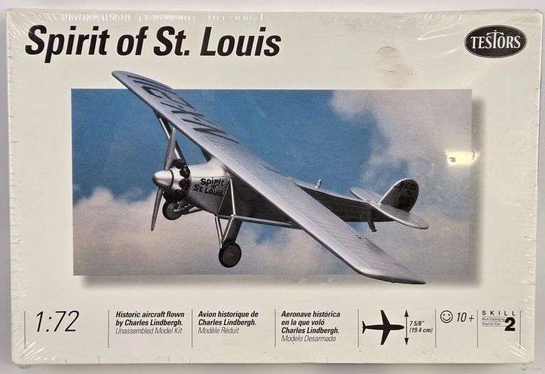 1/72 Scale Testors Spirit of St. Louis Model Kit - Sealed