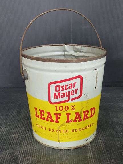 Vintage Metal Oscar Meyer 100% Leaf Lard, Armour's Star Pure Lard, Oscar Meyer White Clover Pure Lar